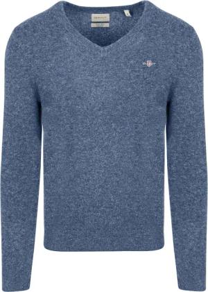 Gant Pullover V-Ausschnitt Wool Blend Blau - Größe L