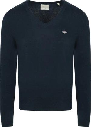 Gant Pullover V-Ausschnitt Wool Blend Navy Melange - Größe M