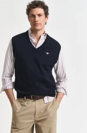 Gant Pullunder "CLASSIC COTTON VEST" V-Ausschnitt, regular fit