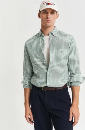 Gant "REG COTTON LINEN STRIPE SHIRT" leicht, luftig und atmungsaktiv