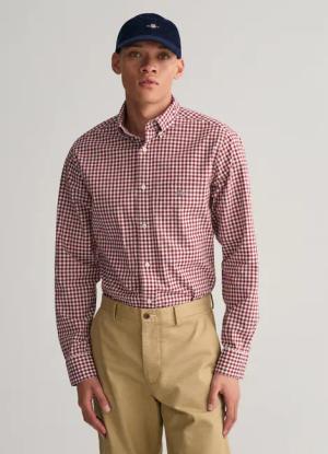 Gant "REG POPLIN GINGHAM SHIRT" mit Logostickerei auf der Brust