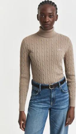 Gant Rollkragenpullover "STRETCH COTTON CABLE TURTLENECK" mit Zopfmuster