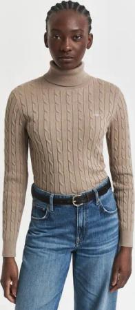 Gant Rollkragenpullover STRETCH COTTON CABLE TURTLENECK mit Zopfmuster