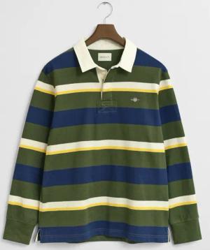 Gant Rugby-Poloshirt in Sweat-Qualität mit breiten Streifen