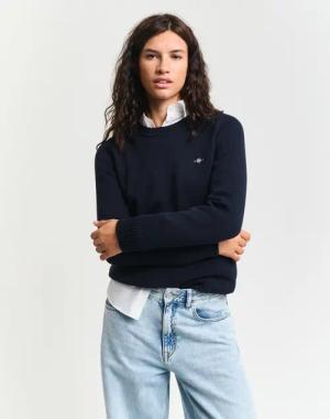 Gant Rundhalspullover "CLASSIC COTTON C-NECK" mit Zopfstrickmuster