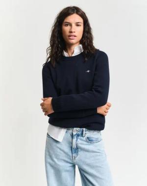 Gant Rundhalspullover CLASSIC COTTON C-NECK mit Zopfstrickmuster