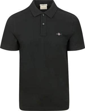 Gant Shield Piqué Poloshirt Schwarz - Größe 5XL