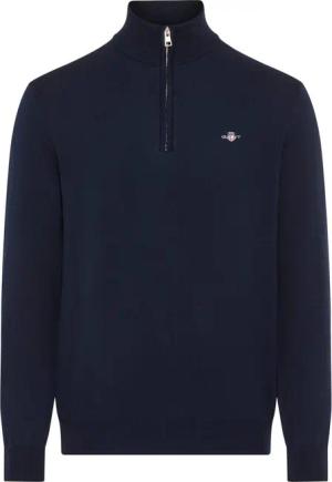 Gant Stehkragenpullover COTTON/WOLL HALF ZIP mit Rippstrick-Details, normale Passform