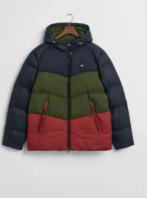Gant Steppjacke "ACTIVE CLOUD BLOCKED" mit Kapuze colurblocking, abnehmbare Kapuze, regular fit, Pufferjacke