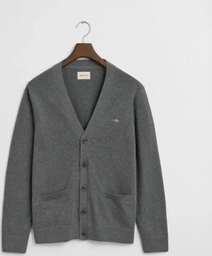 Gant Strickjacke "CASUAL COTTON" V-Ausschnitt, regular fit, Taschen