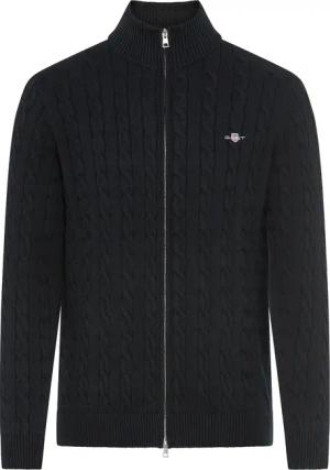 Gant Strickjacke "COTTON CABLE ZIPPED CARDIGAN" mit Stehkragen, regular fit, Zopfmuster