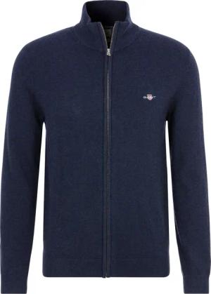 Gant Strickjacke "EXTRAFINE LAMBSWOOL ZIP CARDIGAN" mit Logostickerei
