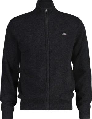 Gant Strickjacke "EXTRAFINE LAMBSWOOL ZIP CARDIGAN" mit Logostickerei