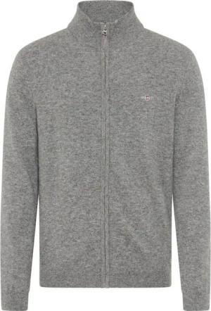 Gant Strickjacke EXTRAFINE LAMBSWOOL ZIP CARDIGAN mit Logostickerei