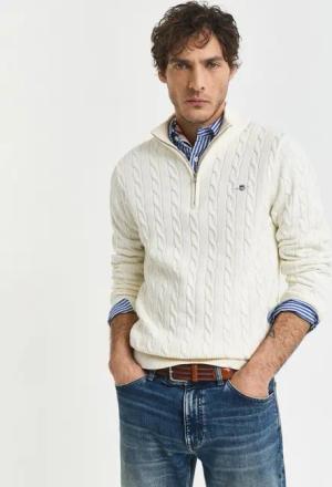 Gant Strickpullover COTTON CABLE HALF ZIP Mit Rundhalsausschnitt