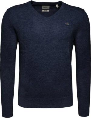 Gant Strickpullover Extrafine Lambswool V-Neck Herren Strickpulli, Wollpullover, Feinstrick, Grobstrick, Kuschelpullover