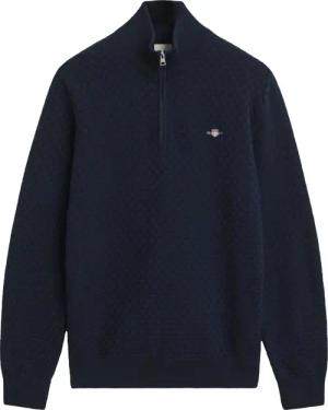 Gant - Sweatshirt für Herren, mit halbem Reißverschluss, Strukturiert (Blau)