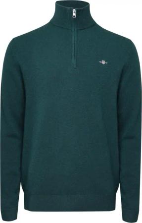 Gant - Sweatshirt für Herren, mit kurzem Reißverschluss, Lammwolle Mischung (Grün)