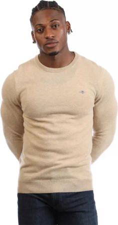 Gant - Sweatshirt für Herren, Rundhalsausschnitt, Lammwolle Mischung (Khaki-Braun)