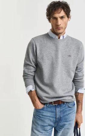 Gant Sweatshirt REG SHIELD C-NECK SWEAT mit Logostickerei auf der Brust