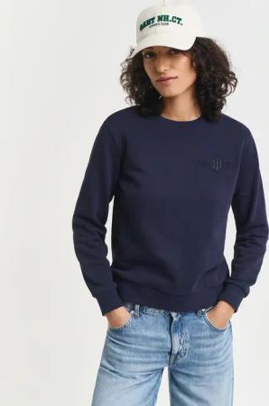 Gant Sweatshirt "REG TONAL SHIELD C-NECK SWEAT", Ton in Ton Stickerei, Rundhals