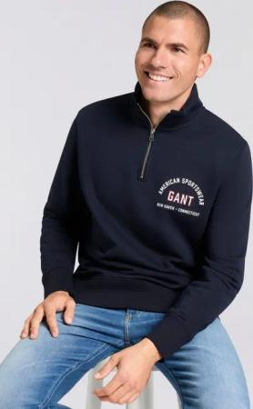 Gant Sweatshirt Stehkragen mit Reißverschluss