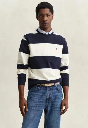 Gant Sweatshirt STRIPED C-NECK mit Rundhals und Logostickerei