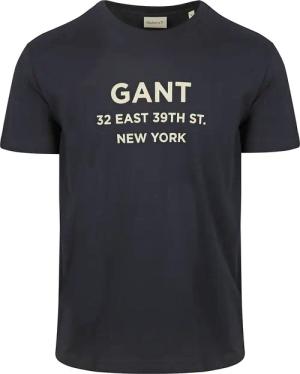 Gant T-shirt Graphic Logo Navy - Größe XXL
