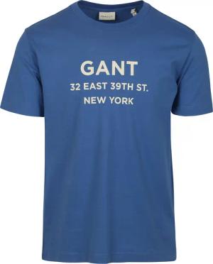 Gant T-shirt Graphic Logo Rich Blau - Größe L