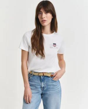 Gant T-Shirt REG ARCHIVE SHIELD SS T-SHIRT Stickerei, Rundhals