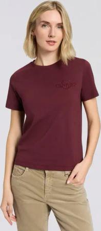 Gant T-Shirt REG TONAL SHIELD SS T-SHIRT Rundhals, Ton in Ton Stickerei