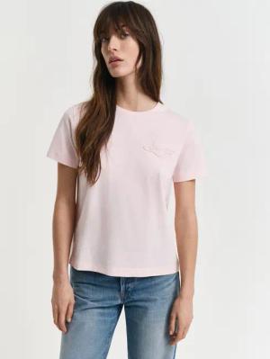 Gant T-Shirt REG TONAL SHIELD SS T-SHIRT Rundhals, Ton in Ton Stickerei