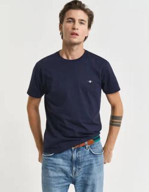Gant T-Shirt SLIM SHIELD SS T-SHIRT mit Logostickerei auf der Brust