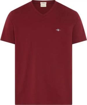 Gant T-Shirt SLIM SHIELD V-NECK T-SHIRT mit einer kleinen Logostickerei auf der Brust
