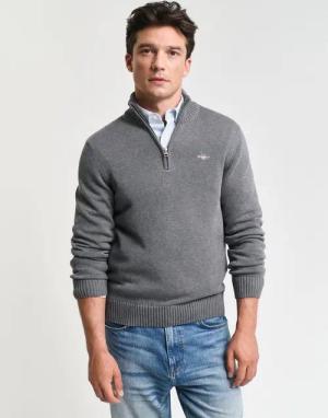 Gant Troyer CASUAL COTTON HALF ZIP mit grafischer Logostickerei auf der Brust