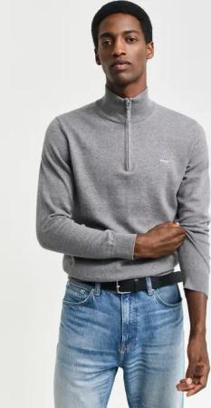 Gant Troyer "CLASSIC COTTON HALF ZIP" mit gerippten Details