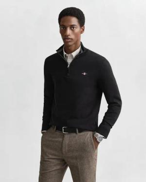 Gant Troyer CLASSIC COTTON HALF ZIP mit gerippten Details