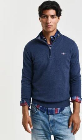 Gant Troyer CLASSIC COTTON HALF ZIP mit gerippten Details