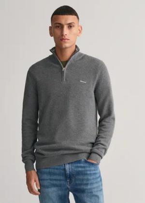 Gant Troyer "COTTON PIQUE HALF ZIP" mit Piqué-Struktur