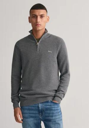Gant Troyer COTTON PIQUE HALF ZIP mit Piqué-Struktur