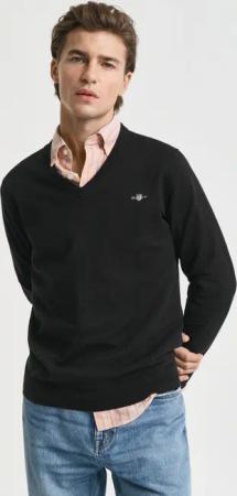 Gant V-Ausschnitt-Pullover "Classic Cotton V-Neck" Premium Strickjersey aus weicher 100% Baumwolle, Übergangspullover