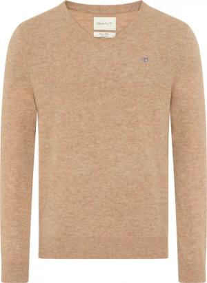 Gant V-Ausschnitt-Pullover "EXTRAFINE LAMBSWOOL V-NECK" mit Logostickerei