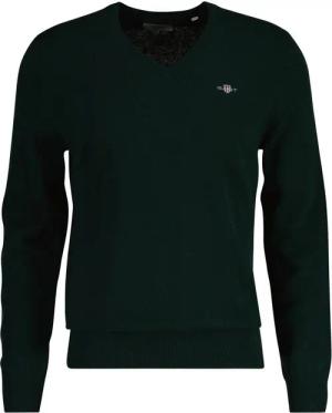Gant V-Ausschnitt-Pullover EXTRAFINE LAMBSWOOL V-NECK mit Logostickerei