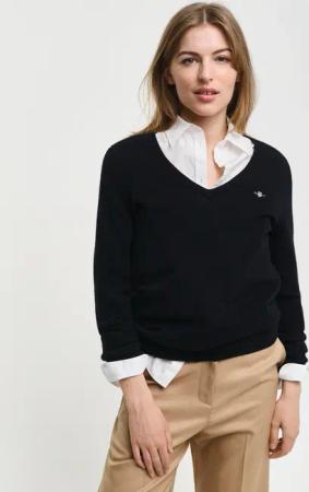 Gant V-Ausschnitt-Pullover "EXTRAFINE LAMBSWOOL V-NECK"