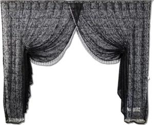 Gardinen by Justyna Gardine Kruvaze Schwarz, Kräuselband, Lichtschutz, Store,Perlengardine, Boncukluperde, Taslitül, Mechanismusgardine