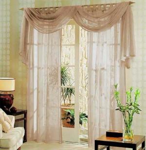 Gardinenbox Gardine (3 St), Schlaufen, transparent, Voile, Voile komplett Gardinen Set 3 teilig