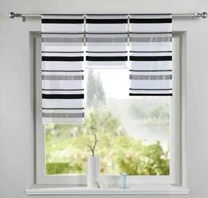 Gardinenbox Scheibengardine (3 St), Stangendurchzug, transparent, Jacquard Chenille, 3er Set Scheibenhänger HxB 40-60-80x30 cm Beschwerungsstange 2022200-2