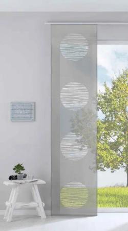 Gardinenbox Schiebegardine (1 St), Klettband, blickdicht, Raumtrenner Flächenvorhang Lasercut »Kreis« Paneelwagen 85612