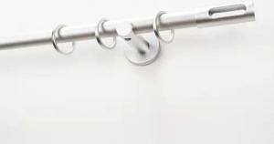 GARESA Gardinenstange "EASY" Ø 20 mm 1 läufig-läufig Wunschmaßlänge Vorhanggarnitur, verlängerbar, Endk. M. Ausschnitt, Alu, m. Ringe