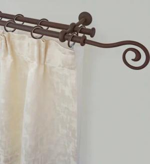 GARESA Gardinenstange "ESPERANCA" Ø 16 mm 2 läufig-läufig Wunschmaßlänge Vorhanggarnitur, verlängerbar, Endknopf Spirale, Eisen, mit Ringe